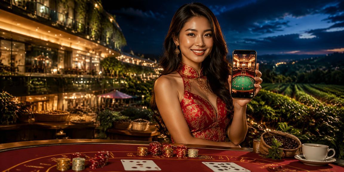 Người chơi tại Nha Trang thưởng thức slot game trên điện thoại với trang phục áo dài truyền thống