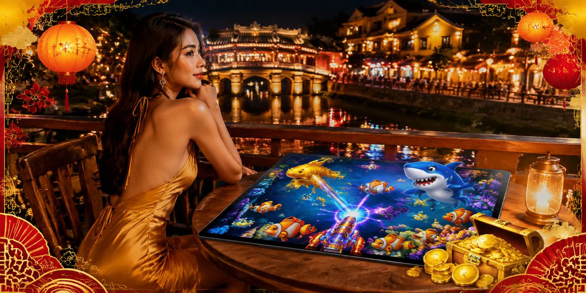 Người dùng ở Hội An ngồi quán cà phê phân tích kèo thể thao qua điện thoại buổi sáng