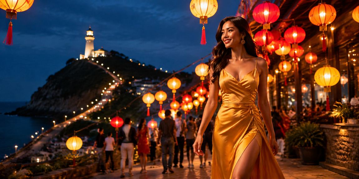 Chợ đêm Vũng Tàu sôi động với ánh đèn neon và không khí giải trí cuối tuần
